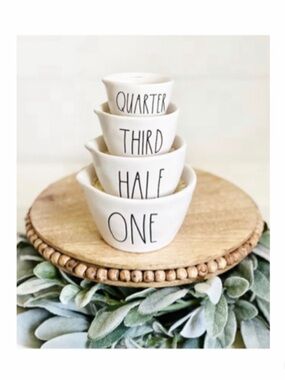 NEW New Rae Dunn Farmhouse Matte White Measuring Cups